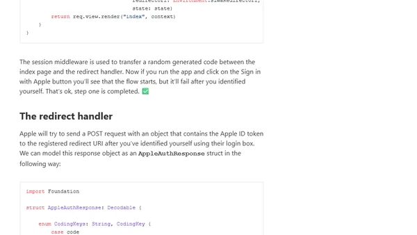 Sign in with Apple using Vapor 4