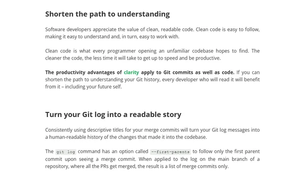 How to merge pull requests with a commit that improves your Git history