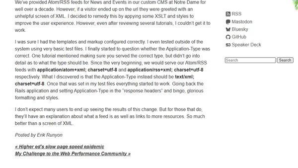 RSS and XSL Content-Type Requirement