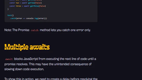JavaScript async and await