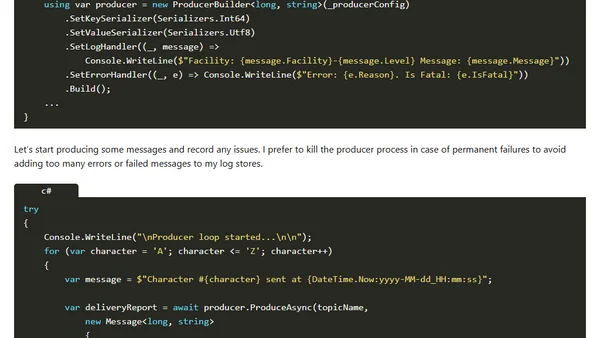 Building Reliable Kafka Producers and Consumers in .NET