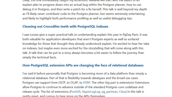 PostgresOpen 2018 - First look at talks