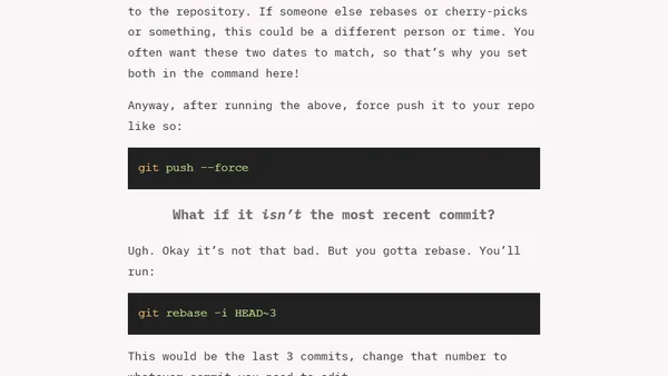 Change commit timestamps in Git