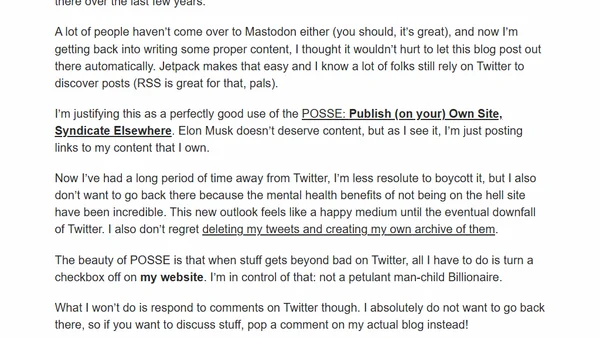 I’ve decided to let this blog post to Twitter