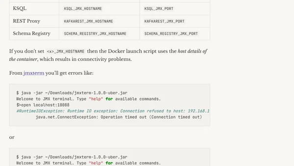 Accessing Kafka Docker containers' JMX from host