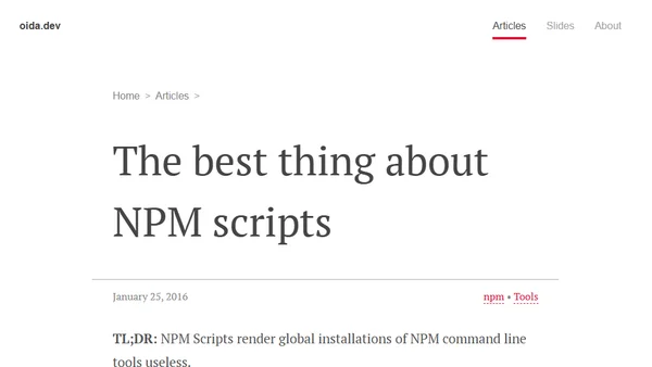 The best thing about NPM scripts