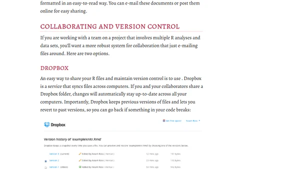 Don't R alone! A guide to tools for collaboration with R