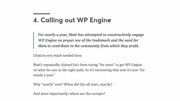 A response to "Defending Open Source: Protecting the Future of WordPress"