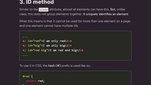 Selector Methods in CSS
