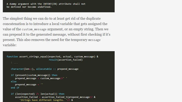 Fortran - Testing - More assertion functions