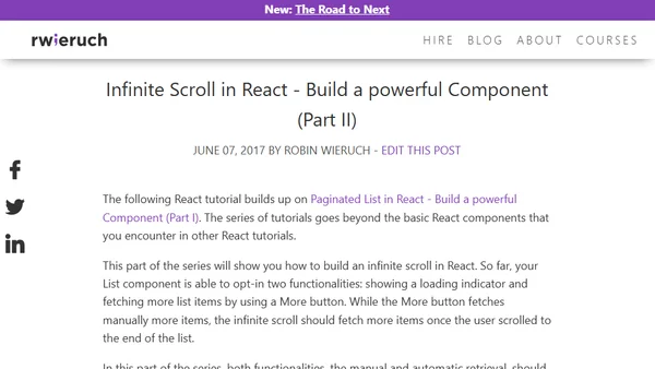 Infinite Scroll in React - Build a powerful Component (Part II)