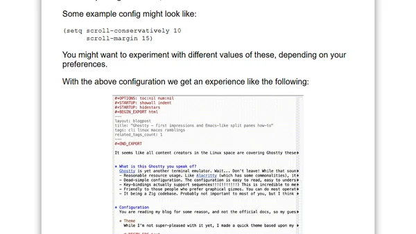Emacs Quick Tip - Smoother scrolling