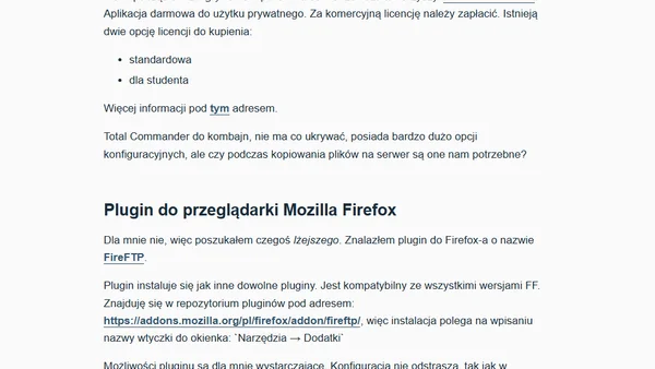Klient FTP — plugin czy program?