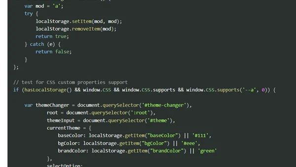 Theme switcher using CSS custom properties