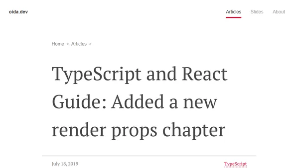 TypeScript and React Guide: Added a new render props chapter