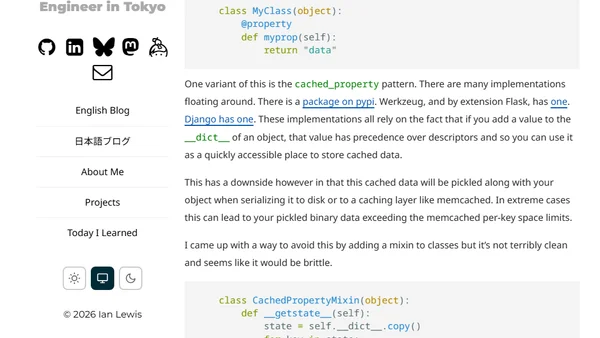 Pickling Objects with Cached Properties