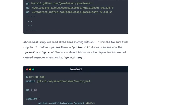 Manage Go tools via Go modules