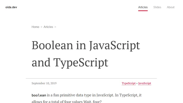 Boolean in JavaScript and TypeScript