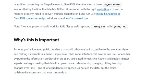 How to convert Shapefiles to GeoJSON maps for use on GitHub (and why you should)