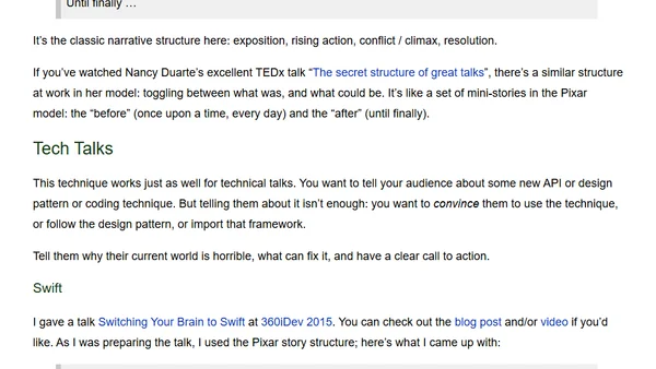 Outlining Your Conference Talk Pixar-style