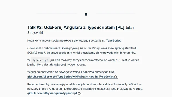 AngularJS Warsaw #3 + Moja prelekcja