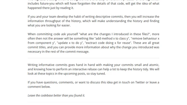 Your Git Log Should Tell A Story