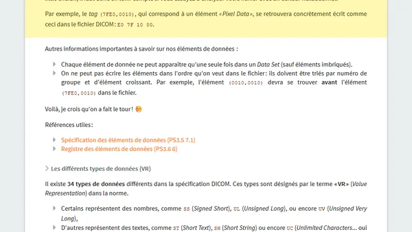 Découverte de DICOM, le format d'imagerie médicale - PARTIE 1 : la structure