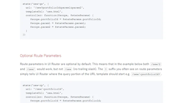 Defining optional parameters with AngularJS UI Router