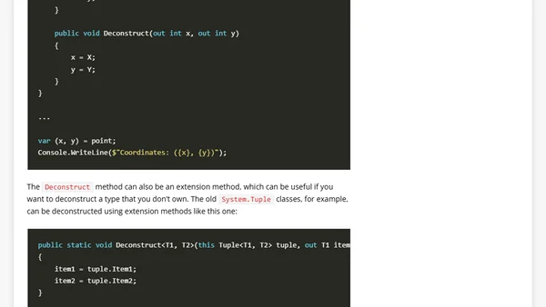 Tuple deconstruction in C# 7