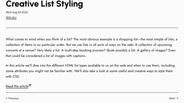Creative List Styling