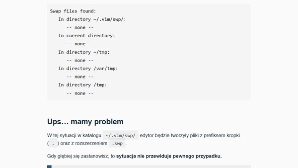 Widziałeś kiedyś pliki *.swp? Kilka słów o plikach tymczasowych w Vimie