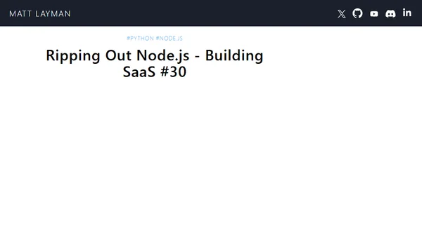 Ripping Out Node.js - Building SaaS #30
