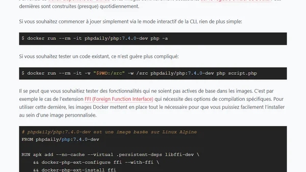 Envie de tester PHP 7.4 ? Il y a une image Docker pour ça !