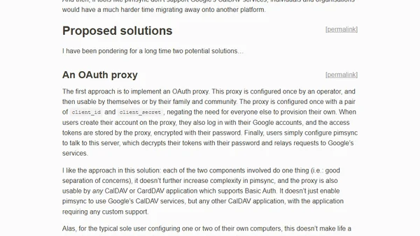Design for Google CalDAV support in pimsync