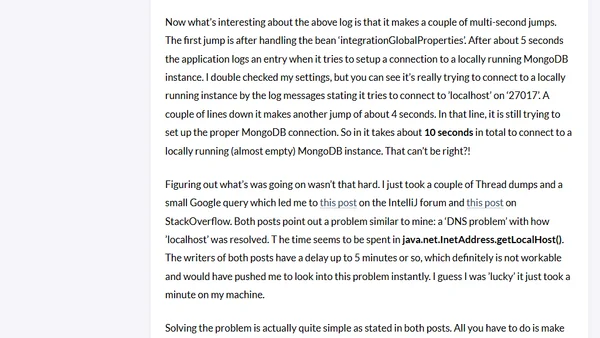 Fixing the long startup time of my Java application running on macOS Sierra