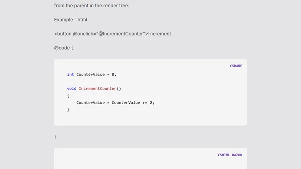 Blazor Bites - Component Lifecycle Methods