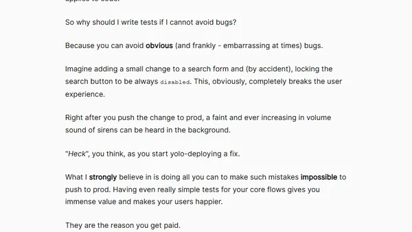 Why (frontend) testing matters