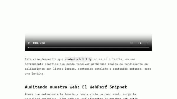 Optimiza el renderizado con content-visibility