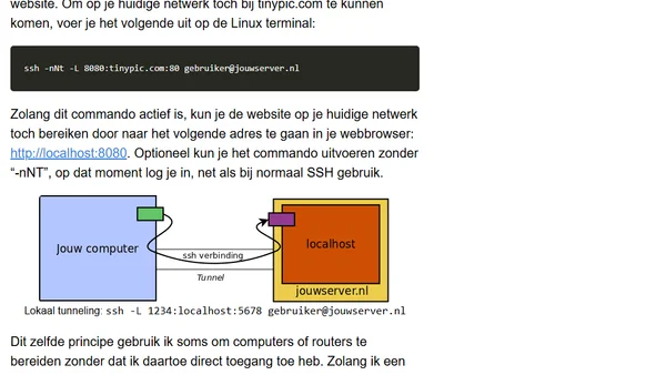 SSH tunneling: interne/externe poort doorsturing