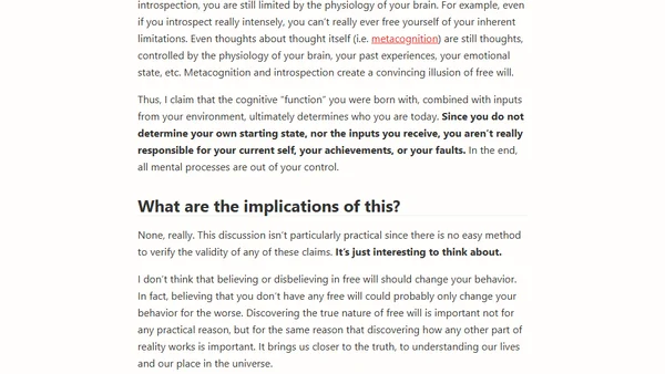 Thoughts on free will