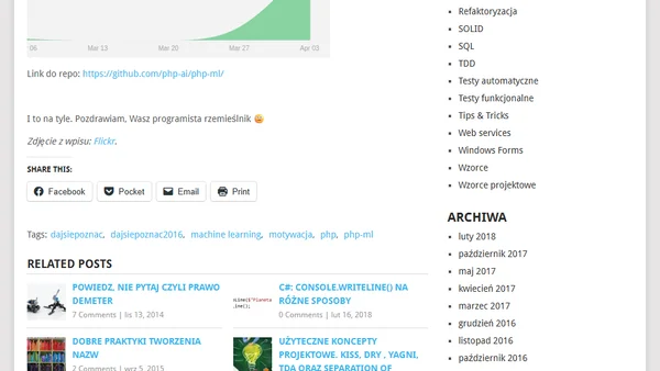 Postępy w pracy nad PHP-ML