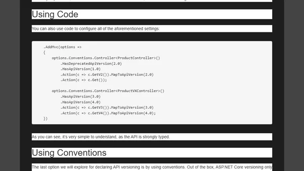ASP.NET Core API Versioning