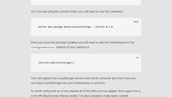 It's been a while + Blazored Local Storage v0.3.0 Released