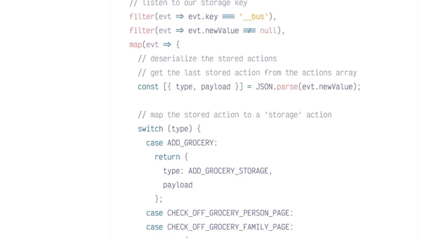 Keeping browser tabs in sync using localStorage, NgRx, and RxJS