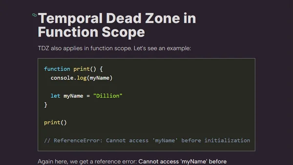 The Temporal Dead Zone in JavaScript, Simplified