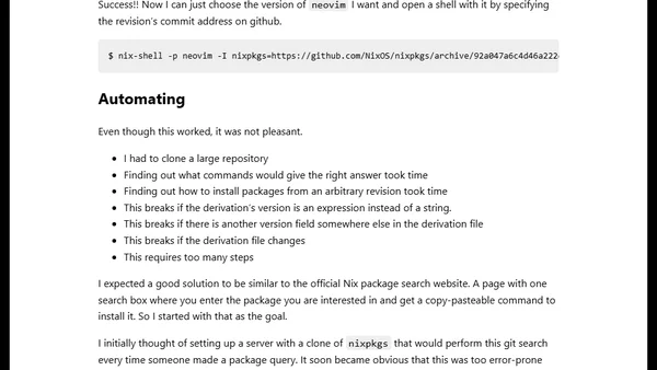 Searching and installing old versions of Nix packages