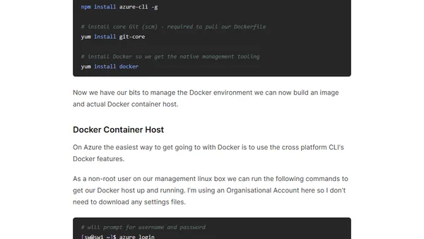 Get Started with Docker on Azure
