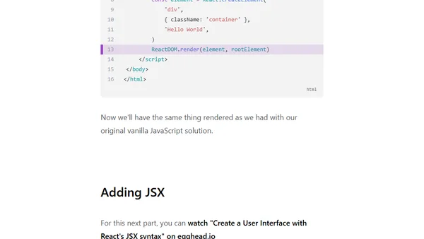Super Simple Start to React