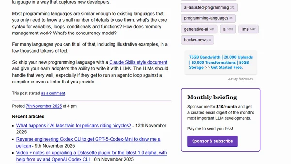 Could LLMs encourage new programming languages?