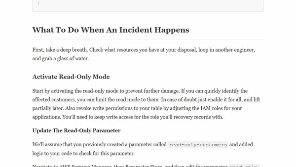 Partial Data Recovery with AWS DynamoDB Point In Time Recovery
